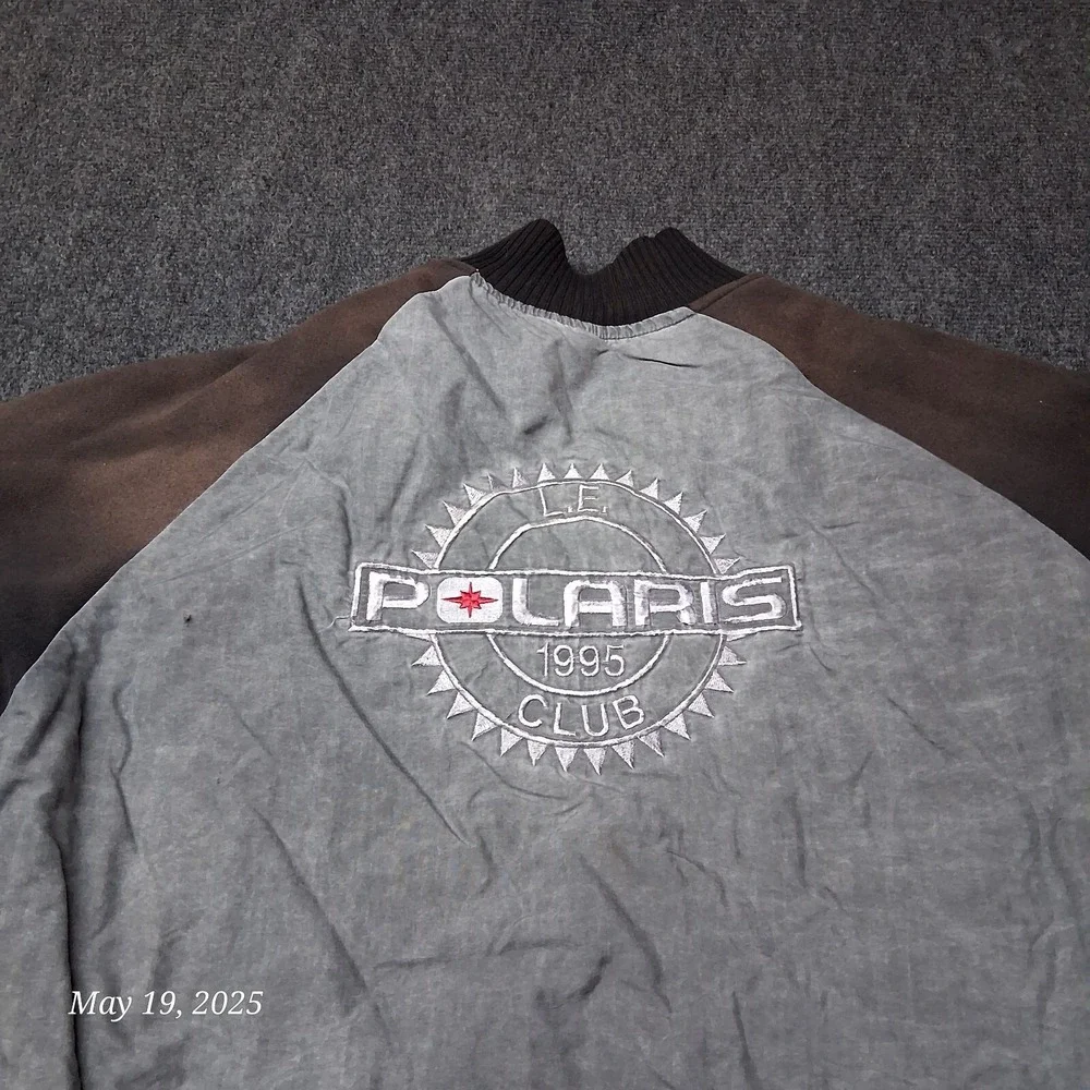 Vintage Polaris Jacket Men Size XL Gray Snap Close 2 Tone Distressed‎